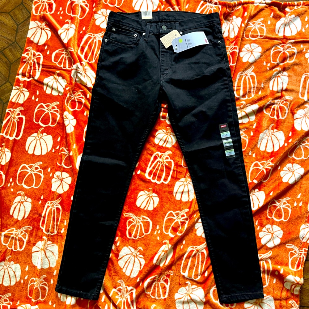 NWT Levi’s Flex black denim jeans skinny taper mens 34x30